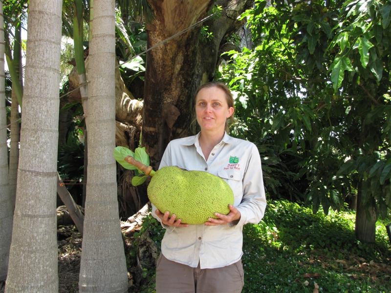 Pauline holding Jakfruit